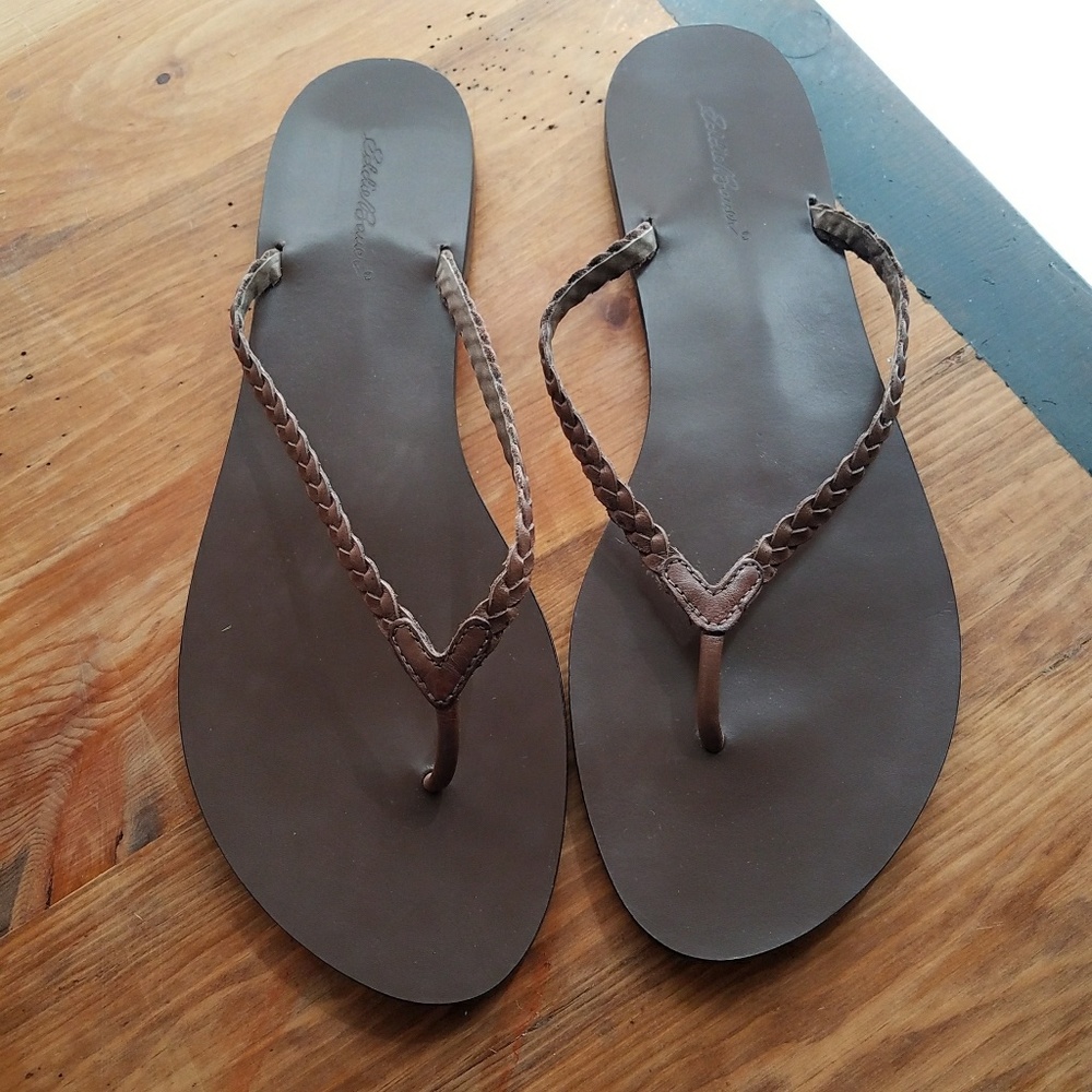 Eddie Bauer Braided Leather flip-flops